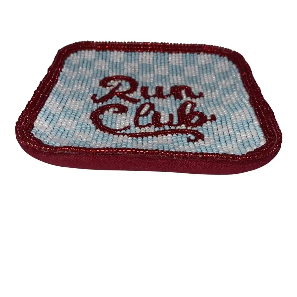 Anthropologie Fiona Beaded Trinket Dish Red White Blue Run Club